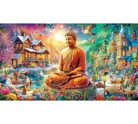 Cosmic-Wolf-and-Sun-Moon Jigsaw Puzzles for Adults: 1000-Piece Recycled Cardboard - Decoration 75x50cm/1000pcs