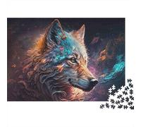 Cosmic Wolf Art 1000 Piece Jigsaws with Perfect Snap Fit Centenary Jigsaws for A Sustainable Hobby As Wall Art Puzzle for Self-care Gifts 38x26cm/1000pcs