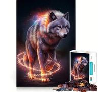 Cosmic Wolf Digital Art Jigsaw Puzzles for Adults1000 Pieces Mindful Game, Fine Cut, Happy Challenge, Xmas Gift (50x75cm)