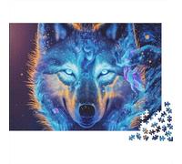 Cosmic Wolf-digital Fantasy Art Thousand Pieces Cardboard Puzzle for Adults Sturdy Giftable Stress Relief Mindfulness Digital Detox 70x50cm/1000pcs