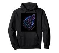 Cosmic Wolf Howling In Stellar Constellation Atmosphere Pullover Hoodie