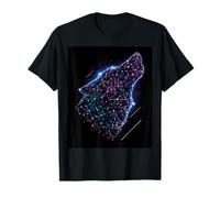 Cosmic Wolf Howling in Stellar Constellation Atmosphere T-Shirt