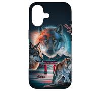 Cosmic Wolf in Japanese Mountain with Sakura and Torii Gate Case for iPhone 17