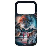 Cosmic Wolf in Japanese Mountain with Sakura and Torii Gate Case for iPhone 17 Pro