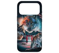 Cosmic Wolf in Japanese Mountain with Sakura and Torii Gate Case for iPhone 17 Pro Max
