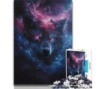 Cosmic Wolf Jigsaw Puzzles for Adults Teenagers Jigsaws Puzzle,for Educational Game Challenge Toy Unique Home Decor And Gifts (38x26cm)