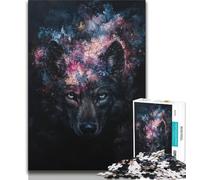 Cosmic Wolf Jigsaw Puzzles for Teenagers 1000 Jigsaws,Toys Educational Games Stress Relieving Suitable for Desktop Decoration (38x26cm)