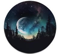 Cosmic Wonder Crescent Moon And Galaxy Mouse Pad - A Celestial Journey For Your Desktop, Stitched Edges Non-Slip Rubber Base Mouse Pads For Computers Laptop