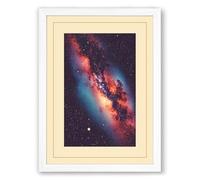 Cosmic Wonder Minimalist Framed Wall Art Print A4 (29.7×21cm) White, Wall Decor for Living Room, Bedroom, Office & Home, Ready to Hang, Art Gift