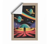 Cosmic Wonder Retro Unframed Wall Art Print A2 (59.4×42cm), Wall Decor for Living Room, Bedroom, Office & Home, Art Gift