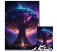 Cosmic World Tree of Life 1000Pc Adults Jigsaw Puzzle Puzzles for Adults Interactive Family Game, Brain Challenge, Educational Toy 26X38CM/10.23x14.96inch
