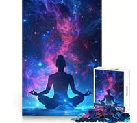 Cosmic Yoga Meditation Adults 1000 Piece Jigsaw Puzzle Decompress Game, Bright Hue, Playful Challenge, Night Fun (38x52cm)