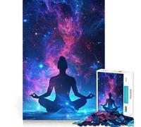 Cosmic Yoga Meditation for Adults 1000 Piece Jigsaw Puzzle Brain Power, Tight Edge, Fun Challenge, Night Game (38x26cm)