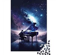 CosmicPiano Jigsaw Puzzle 1000 Piece Recycled Paper for Adults GalaxyMusicPuzzle Impossible Hard Challenging Family Game Birthday Gifts 70x50cm/1000pcs