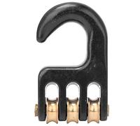 COSMICROWAVE Aluminum Alloy 3 Wheel Windsurfing Pulley Hook, Universal Black Rigging Pulley for Sails, Sturdy and rust Resistant Accessory, Easy Downhauling with Standard Downhaul