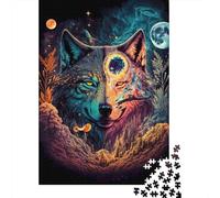 CosmicWolf Jigsaw Puzzles 1000 Pieces Recycled Paper MoonAndSunPuzzle for Adults Jigsaw Puzzle Fun Challenging Home Activity Festivals Celebration Gifts 70x50cm/1000pcs