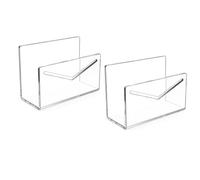 Cosmin Clear Mail Organizer 2Pcs Acrylic Vertical File and Letter Holder for Desk Light-Weight Envelope and Bill Sorter Easy Install
