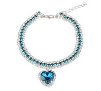 Cosmin Dog Shiny Rhinestone Collar Cat Heart Diamond Jewelry Necklace Pet Bling Princess Collar Puppy Supplies Replacement,C