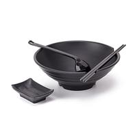Cosmin Japanese Hand-Pulled Noodles Bowl Imitation Porcelain Ramen Bowl with Spoon Chopsticks Hard Plastic