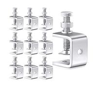 Cosmin Stainless Steel C Clamp Silver Stainless Steel C Clamp Heavy Duty 1 3/16 Inch with Stable Wide Jaw Opening Small Screw for Metal Working Woodworking