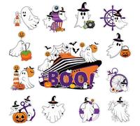 Cosmisun Cruise Door Decorations Magnetic - 13 PCS Halloween Cruise Ship Door Decorations Magnets Happy Boo Day Ghost Pumpkin Batst Cruise Door Magnet Stickers for Carnival Cabin Holiday Decorative