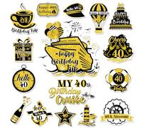 Cosmisun Cruise Door Decorations Magnetic - 16 PCS Happy 40th Birthday Cruise Ship Door Decorations 1985 Cruising Cabin Magnets Cheers to 40 Years Magnet Stickers for Carnival Fridge Decor