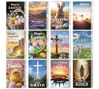 cosmisun Easter Gospel Tract Card - 240 Pcs Bunny Eggs Salvation Cards Pocket Holy Postcards Spring Easte Rabbit Tracts Religious Bible Verse Bookmark Christian Gifts for Women Men Party Church