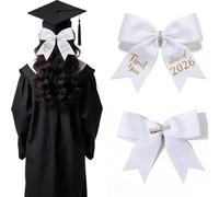 cosmisun First Generation Graduation Bow Clip Class of 2026 Graduation Cap Hair Decor with Alligator Clips Hair Bow Accessories Gifts for Cap Grad Students Decorations Party Supplies (White)