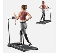 COSMO BUY Under Desk Walking Pad Treadmill with Handle Bar, 2HP Adjustable Speed 1-10 Km/H, LED Display, Remote Control, w/Speaker & Bluetooth Foldable Treadmill for Home/Office/Gym/Fitness/Workout