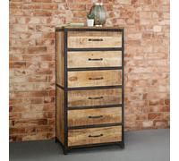 Cosmo Chest - 6 Drawer - Tall - Industrial Style - Wooden and Metal