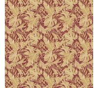As Creation Bricoflor Non-Woven Wallpaper, Leaf & Palm Wallpaper, Jungle & Tropical In Gold, Red - 10,05 X 0,53 M