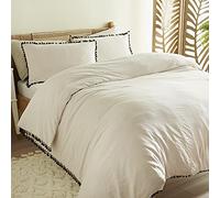 Cosmo Living Tassel Duvet Set Super Soft Easy Care Designer Duvet Cover Quilt Bedding Set - Double (200cm x 200cm) + 2 Matching Pillowcase