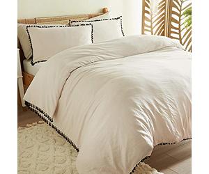 Cosmo Living Tassel Duvet Set Super Soft Easy Care Designer Duvet Cover Quilt Bedding Set - King (220 cm x 230 cm) + 2 Matching Pillowcase