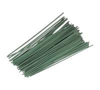 COSMOBETTY 100pcs Green Metal Flower Rods for Artificial Craft Flowers and Plant Stems, Easy to Shape Floral Wire Supports for DIY Making Garlands and Silk Corsages, Sturdy Plastic and Metal