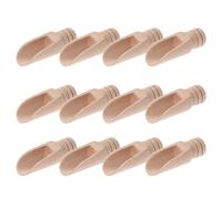 COSMOBETTY 12pcs Mini Wooden Tea Scoops Salt Shovels Small Tea Spoons for Scooping Coffee for Home and House Use