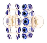 COSMOBETTY 2 Pcs Blue Evil Eyes Hair Jaw Clips for Women with Strong Gripping Force, Resin Material, Large Size, Work Well with Thick Hair, for Prom and Party
