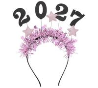 COSMOBETTY 2027 New Year Headband for Men and Women, Adjustable Lightweight Iron and Cloth Star-shaped Hair Accessory with Glitter Creative Number and Star Design, for Holiday Events