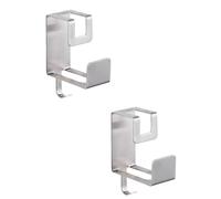 COSMOBETTY 2Pcs Basin Hangers Silver Wall-Mounted Stainless Steel | Drill-free Adhesive Install, No Wall Damage, Bathroom Washbasin Storage Rack, Easy to Fit on Wall