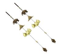 COSMOBETTY 2pcs Elephant Wind Chime Copper Alloy Decorative Hanging Pendant for Home and Courtyard, Retro Style Symbol of Good Fortune Garden Ornament Color Color