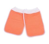 COSMOBETTY 2pcs Orange Plant Fiber Back Scrub Towels Lightweight Bath Gloves for Body Exfoliating and Stimulating Circulation, for Shower and Bath Use