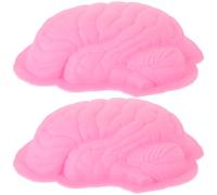 COSMOBETTY 2pcs Silicone Brain Shaped Halloween Cake Moulds for Baking with High Temperature Resistance and Sturdy Design, Creative Pink Dessert Mold for Halloween Baking