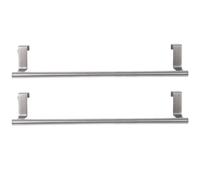 COSMOBETTY 2pcs Stainless Steel Towel Holders with Modern Chic Look, 36cm Single Rod Towel Racks for Bathroom and Kitchen, Safe to Use and Mounts inside Cabinet or Closet Door