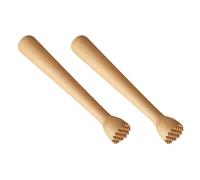 COSMOBETTY 2pcs Wooden Cocktail Muddlers Made of Beech with Ergonomic Design and Unique Shape, Easy to Clean Mashing Sticks for Making Cocktails and Kitchen Use