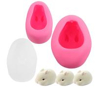 COSMOBETTY 3 Pcs Rabbit Silicone Mold Set for Fondant Cake and Candy Making, Flexible Cartoon Rabbit-Shaped Baking Moulds for DIY and Professional Cake Shop Baking
