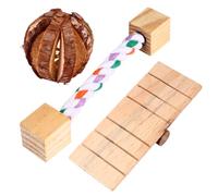 COSMOBETTY 3 Pcs Small Pet Wooden Chew for Hamsters, Squirrels and Chinchillas, Safe and Comfortable Material to Keep Pets Energetic and Active, Brown Wooden Molar Playthings