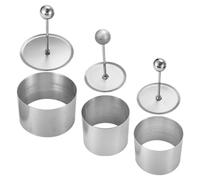 COSMOBETTY 3 Sets Stainless Steel Round Rice Ball Mold for Sushi Making and Tiramisu Baking, Easy Storage Kitchen Tool with Sturdy Material, for Home Cooking and DIY Onigiri Preparation