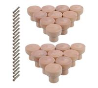 COSMOBETTY 30pcs Wood Drawer Knob, Round Single Hole Pull Handle with Screw