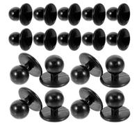 COSMOBETTY 50pcs Sweater Buttons Replacement Kit for Heavy-Duty Chef Jackets and Coats Black Plastic Round Buttons for DIY Tailoring and Repairs