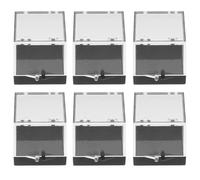 COSMOBETTY 6pcs Plastic Mineral Display Boxes Storage Case Not Easily Broken Protective Display for Stones and Crystals