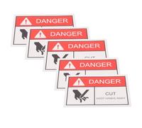 COSMOBETTY Cut Hazard Warning Sticker with Cutting or Moving Parts 5pcs Self Adhesive Pvc Safety Label with Graphics and Wear Resistant Surface for Industrial Equipment for Industrial
